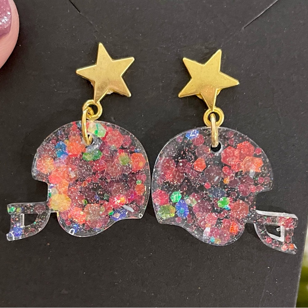 Star Football Helmet Earrings